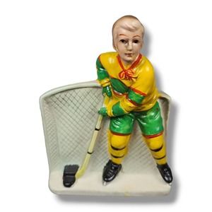 Vintage Rubens Planter NHL Canadian Ice Hockey Japan Ceramic Vase Heated Rivalry